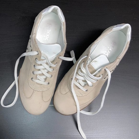 Geox Respira Suede Beige Sneakers Size 36 - Picture 7 of 11